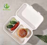 Contenants alimentaires en bagasse écologiques, résistants à la graisse et compatibles micro-ondes, boîtes à clapet en bagasse, boîtes à emporter jetables