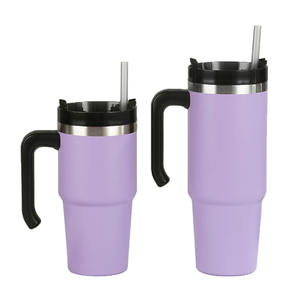 แก้วน้ำสแตนเลสขนาด 20 ออนซ์ พร้อมฝาและหลอดดูด แก้วกาแฟแบบสุญญากาศสองชั้น - Product Image 3