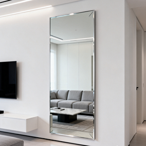 Specchio Moderno a Figura Intera con Elegante Cornice in Alluminio Senza Bordi <span class=keywords><strong>per</strong></span> Arredamento <span class=keywords><strong>Soggiorno</strong></span> e Uso su Porta - Product Image 1