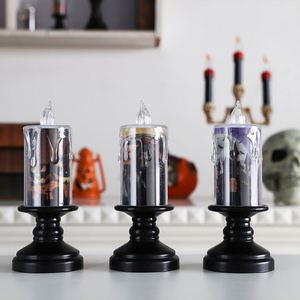 Candlestick Lamp Plastic Led Electronic Light <b>Witch</b> Haunted House Evil Pumpkin Party Supplies - Product Image 1