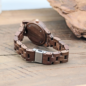 Orologio in legno 9031L naturale per donna in vetro minerale oro rosa mani personalizzate il tuo Logo del marchio quadranti orologi da polso - Product Image 6