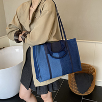 Sac fourre-tout BULAIDAI luxueux rétro en jean avec empiècements, fermeture éclair, sac à bandoulière pour femme, doublure en polyester, toutes saisons, lettres