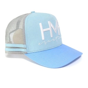 Gorra de béisbol de malla de algodón a rayas de perfil alto estructurada de 5 paneles con doble franja lateral, calidad personalizada, estilo australiano - Product Image 3