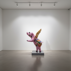 Escultura Decorativa de Cerdo Volador Grande de Fibra de Vidrio, Popular y Más Vendida, en Venta - Product Image 6