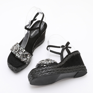 <span class=keywords><strong>Zapatos</strong></span> de Mujer Europeos de Primavera/Verano, Ligeros y de Alta Calidad, Sandalias de Tacón de <span class=keywords><strong>Cuña</strong></span> <span class=keywords><strong>con</strong></span> Diamantes Brillantes, Tallas Grandes, Sexy - Product Image 5
