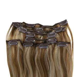Clip de Venta caliente en extensiones de cabello humano Remy clip de doble dibujado en extensiones de cabello - Product Image 5