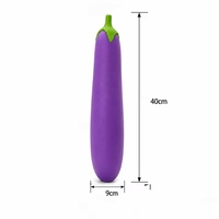 Agent recherché, sans pression d'inventaire : Squishies Aubergine et Fraise de 40 cm en TPR, jouets souples à presser, jouet anti-stress