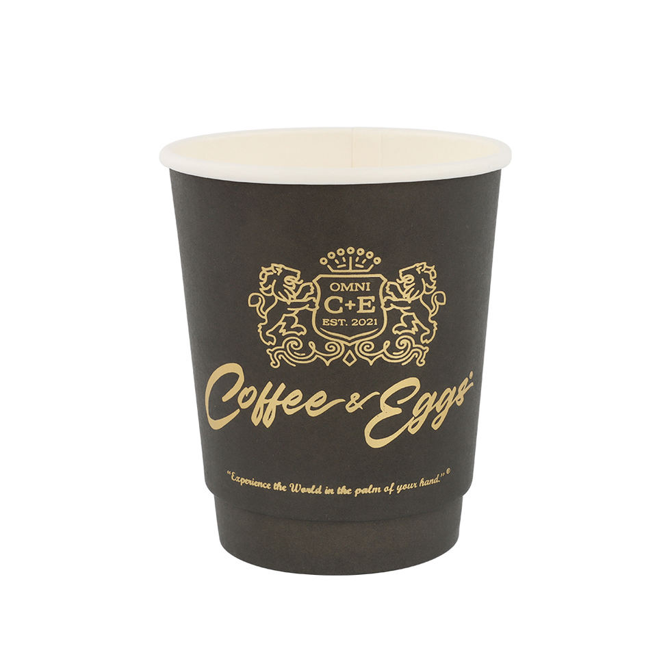 Biodegradable wholesale custom double wall kraft white black paper cups with logo for beverage take out packaging