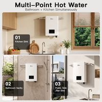 Calentador de Agua Eléctrico Instantáneo sin Tanque de 11kW, 240V 60Hz, Certificado ETL, para Toda la Casa, Panel Táctil, Termostático Automático ±1, NPT1/2" ℃