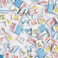 Babyblau 4-Spieler UV-Druck Acryl Amerikanische Mahjong-Steine Benutzerdefinierte Tinte 160 Lucite Benutzerdefiniertes Logo Indoor Luxus-Mahjong-Spielset