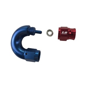 Raccords de tuyau BJR haute performance en aluminium AN3 femelle 180 degrés pour lignes de carburant E85 PTFE à débit total - Product Image 1