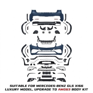 Kit Carrozzeria Stile GLS63 per Mercedes-Benz <span class=keywords><strong>GLS</strong></span> X166 2016-2019, Paraurti Anteriore e Posteriore con Griglia e Diffusore - Product Image 2