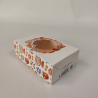 Boîte d'emballage pour gâteau roulé en matériaux recyclés, avec fenêtre transparente, en carton blanc PET, pour pâtisserie, dessert, emballage cadeau