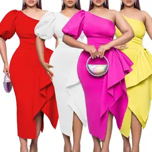 2023 Women Party Dress Bare Shoulder Sleeveless Irregular Wrap Dress Bodycon Elegant Ladies Evening Dinner Birthday Outfits XXXL