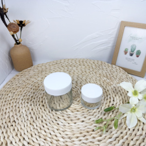 <b>Glass</b> Concentrate <b>Jar</b> with Child Proof CR Cap Thick Bottom <b>Small</b> Clear Eye Cream Container - Product Image 3