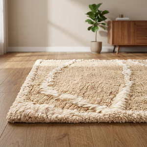 Handmade Wool Silk Moroccan Area Rug Hand Knotted Floral Design Modern Custom Soft Luxury Carpet MH Carpets Medium Pile Home - Product Image 3