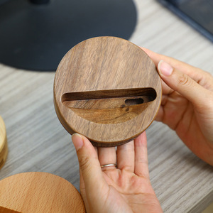 Creative phone stand, physical amplifier, dual-use, no-charging <b>external</b> <b>speaker</b> phone base, solid wood desktop amplifier. - Product Image 3