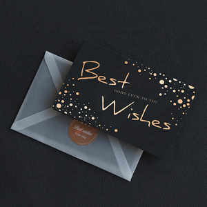 Commercio all'ingrosso Di Lusso Black Stagnola di Oro di Carta Regalo di Compleanno di Affari Biglietto di Ringraziamento - Product Image 2