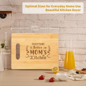 Planche à découper en bois rectangulaire, couleur bois naturel, gravée au laser, cadeau pour la cuisine de maman, pour usage domestique - Product Image 4