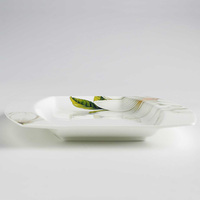 Plat à poisson en porcelaine fine fait main avec motif végétal, style chinois, pour la cuisson vapeur à domicile