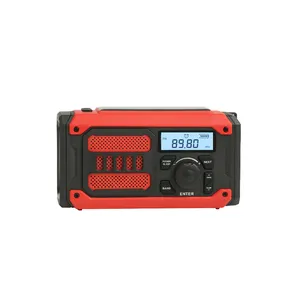 Multifunctional outdoor Solar Hand Crank Emergency Radio Weather Alert Portable Radio with Flashlight Power Bank