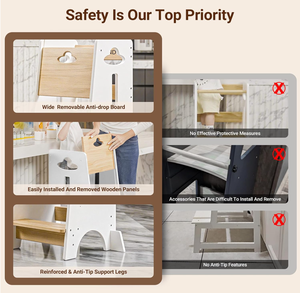 Tour d'apprentissage pour tout-petits en bois écologique moderne, pliable, hauteur réglable, tabouret d'aide à la cuisine Montessori avec 3 niveaux - Product Image 4