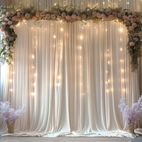High Quality 63 Inch Black White Church Drapes Curtains Backdrop Decoration for Wedding Event Party pink Bow Backdrop Curtain