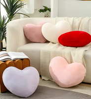 Hesen Herzförmiges Plüschkissen zur Dekoration Kleines Rosa Sofa- & Bett-Deko-Geschenk 25x35cm Waschbares Dekorationskissen