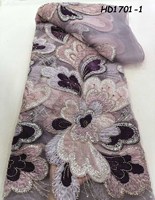 Nigérian lourd perlé Net dentelle George tissu luxe perlé tissus Tulle dentelle avec perles paillettes pour Aso Ebi