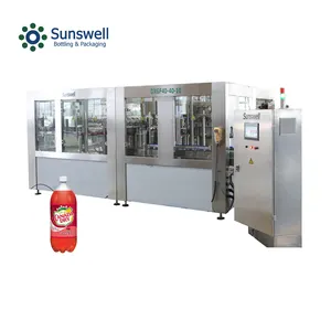 Full Automatic Carbonated Drink PET Bottle Washing Filling Capping 3-in-1 Monoblock Filling Bottling Packing Machine