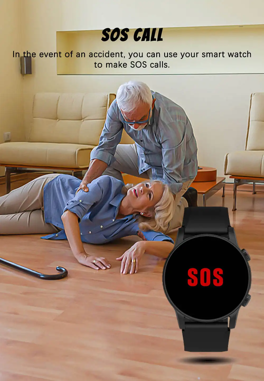 Chống mất mùa thu Elder ODM/OEM SDK Smartwatch khẩn cấp SOS gọi báo động Tracker Đồng hồ cho người cao tuổi vô hiệu hóa người