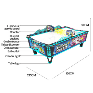 โต๊ะแอร์ฮอกกี้อะคริลิคโค้ง สำหรับศูนย์รวมความบันเทิง ใช้เหรียญเล่น เกมกีฬา ของเล่นเด็กและผู้ปกครอง - Product Image 5