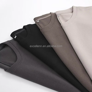 हैवीवेट रेट्रो 100% कपास बुना हुआ ड्रॉप-कंधे की छोटी आस्तीन 280gism पुरुषों ने काले ढीले विंटेज टी शर्ट को पार किया - Product Image 5