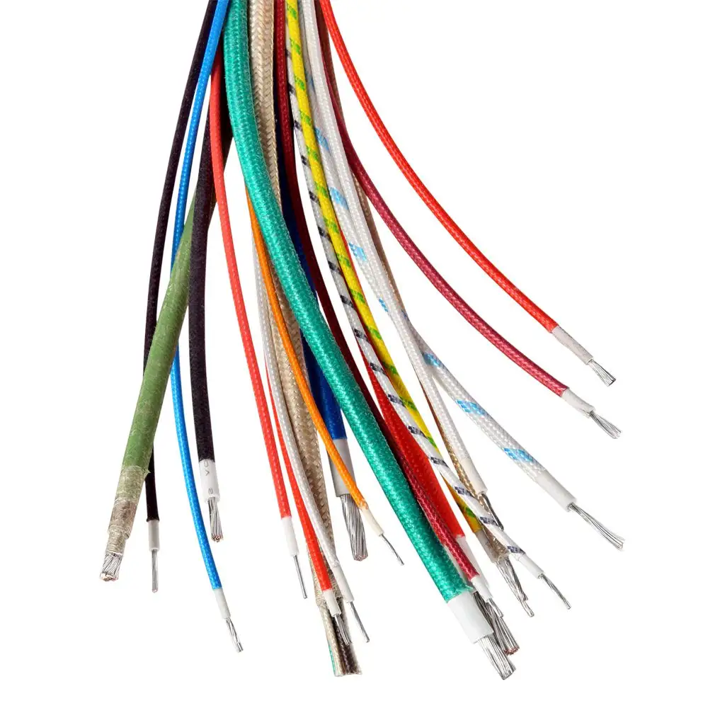 roll silicone insulated wire stranded fiberglass braided cable UL3069 600V 150C lighting heater