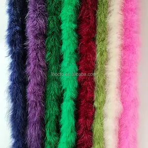 Barato 2M DIY disfraz artesanía costura esponjosa pavo marabú pluma Boa recorte para decoración de fiesta