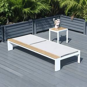 <span class=keywords><strong>Chaise</strong></span> de loisirs pliable en <span class=keywords><strong>aluminium</strong></span> pour cour d'hôtel en plein air avec coussin - Lit de soleil réglable résistant aux UV pour <span class=keywords><strong>piscine</strong></span> et plage - Product Image 5