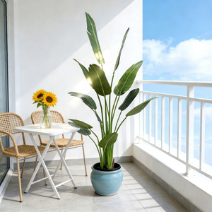 Palmier artificiel oiseau de <span class=keywords><strong>paradis</strong></span> en plastique 120 cm, décoration de Pâques pour intérieur/extérieur, maison, bureau - Product Image 1