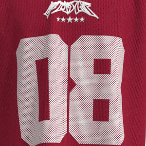 Camiseta de Fútbol Healy Vintage con Cuello en V, Malla, Número 08 Estampado, Camisetas de Fútbol Transpirables de Manga Corta, Ropa Urbana - Product Image 5