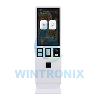 Terminal Layar Sentuh Vertikal Wintronix Pembaca NFC Pemindai Barcode QR Kios Pembayaran Intel Core I5 32-Inci Windows/Android