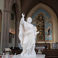 Église Religieuse Catholique Cadeau Personnalisé Taille Réelle Saint Pierre Statue En Marbre Blanc