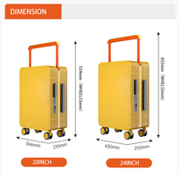 Valises à roulettes en aluminium de haute qualité avec poignée large, OEM et ODM 2024, roues pivotantes, sacs de voyage