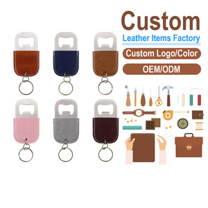 Porte-clés décapsuleur vierge en similicuir PU personnalisable au laser, lame de bar, cadeau pour la maison, Fête des Pères et cadeaux bière pour hommes - Product Image 1