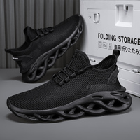 Baskets de course sportives pour hommes à lacets, respirantes et confortables, légères, avec empeigne en maille épaisse, semelle massante douce, tendance mode printemps-été