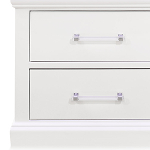 Charleston White Nightstand With Led Light 2 Drawer Storage <b>Bedroom</b> Furniture - Product Image 5
