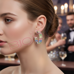 Pendientes de Aro Geométricos BENOITE de 20 mm para Mujer, Acero Inoxidable, Hipoalergénicos, Bonitos y Modernos para Fiesta - Product Image 3