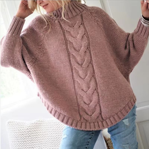Pull décontracté surdimensionné à manches chauve-souris pour femme, respirant, en tricot long, idéal pour l'hiver, pull de haute qualité - Product Image 6