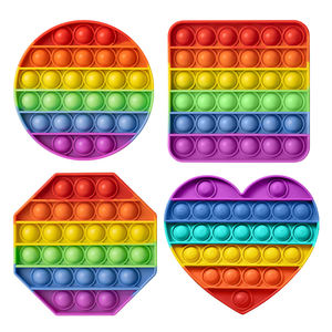 Jouet sensoriel anti-stress en silicone arc-en-ciel Max 50/commande, à bulles à presser, à pousser, à éclater, pour soulager le stress avec doigt <span class=keywords><strong>pop</strong></span> - Product Image 1
