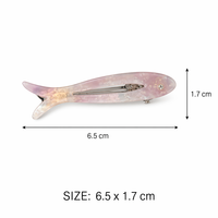 Pinces à cheveux personnalisées en acétate en forme de poisson mignon, pinces à bec de canard à motif animal marbré, pinces à cheveux vintage, vente en gros de pinces à cheveux tendance