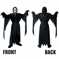 Disfraz de Fantasma de Halloween para Niños y Adultos, Conjunto de Disfraz de Terror con Capucha, Túnica y Daga para Fiestas