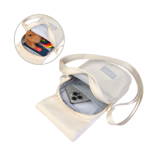 Petit sac bandoulière en toile uni, sac messager léger, sac à main pour les voyages décontractés en plein air, pour impression par transfert thermique personnalisée - Product Image 2